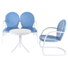 Griffith 3-Piece Conversation Seating Set - Sky Blue Chairs and Loveseat - CROS-KO10003BL
