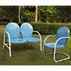 Griffith 2-Piece Metal Outdoor Conversation Seating Set - Sky Blue - CROS-KO10005BL