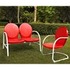 Griffith 2-Piece Metal Outdoor Conversation Seating Set - Red - CROS-KO10005RE