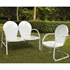 Griffith 2-Piece Metal Outdoor Conversation Seating Set - White - CROS-KO10005WH