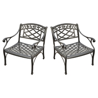 Sedona 2-Piece Conversation Seating Set - Cast Aluminum, Charcoal Black