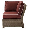 Bradenton Outdoor Wicker Sectional Corner Chair - Sangria Cushions - CROS-KO70018WB-SG