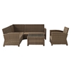 Bradenton 5-Piece Wicker Seating Set - Sand Cushions - CROS-KO70021WB-SA