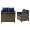 Bradenton 3-Piece Wicker Seating Set - Navy Cushions - CROS-KO70027WB-NV