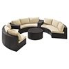 Catalina 6-Piece Outdoor Seating Set - Sand Cushions, Dark Brown Wicker - CROS-KO70036BR