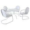 Griffith Metal 40" 5-Piece Outdoor Dining Set - White Chairs, White Table - CROS-KOD1004WH