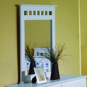 Isobel Framed Mirror - Slats, White Finish 