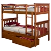Luciana Mission Twin Bunk Bed - Light Espresso Finish, Bunkie Ready - DONC-120-3E-TT8