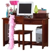 Joplin Study Desk - Slatted Sides, Keyboard Drawer, Merlot - DONC-2867