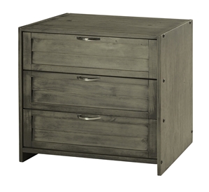 Louver 3-Drawer Chest - Antique Gray 