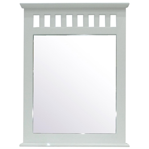 Dorsey Rectangular Mirror - Slats, White Finish 