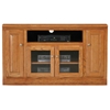 Classic Oak Thin 55" TV Cabinet - 1 Open Shelf, 2 Glass Doors - EGL-46855