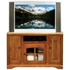 Oak Ridge Thin 45" Corner TV Console - Raised Panels, Glass - EGL-93747