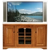 Oak Ridge Thin 55" Corner TV Console - Raised Panels, Glass - EGL-93755