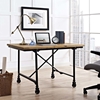 Raise Wood Office Desk - Brown, Black - EEI-2639-BRN