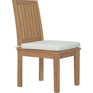 Marina Outdoor Patio Dining Chair - Natural, White 