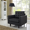 Empress Tufted Bonded Leather Armchair - Black - EEI-1012-BLK