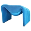 Cusp Upholstery Lounge Chair - Blue - EEI-1052-BLU