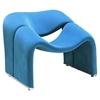 Cusp Upholstery Lounge Chair - Blue - EEI-1052-BLU