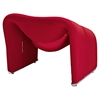 Cusp Upholstery Lounge Chair - Red - EEI-1052-RED