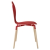 Path Dining Chair - Wood Legs, Red (Set of 4) - EEI-1369-RED
