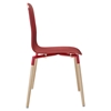Stack Dining Chair - Wood Legs, Red (Set of 2) - EEI-1372-RED