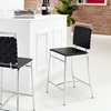 Fuse Leather Look Counter Stool - Black - EEI-1108-BLK