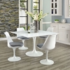 Lippa 47" Square Wood Top Dining Table - White - EEI-1125-WHI