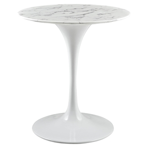 Lippa 28" Artificial Marble Dining Table - White 