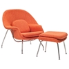 Womb Chair & Ottoman - Saarinen Inspired, Tweed - EEI-113-TWEED