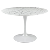 Lippa 47" Artificial Marble Dining Table - White - EEI-1131-WHI