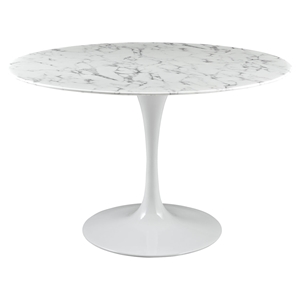 Lippa 47" Artificial Marble Dining Table - White 