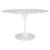 Lippa 54" Oval Shaped Dining Table - Artificial Marble Top - EEI-1134-WHI
