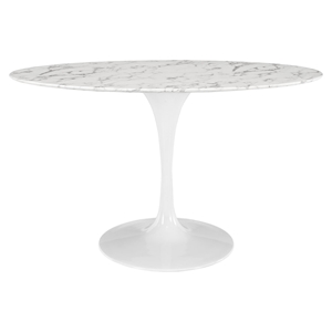 Lippa 54" Oval Shaped Dining Table - Artificial Marble Top 