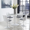 Lippa 60" Oval Shaped Dining Table - Artificial Marble Top - EEI-1135-WHI