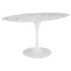 Lippa 60" Oval Shaped Dining Table - Artificial Marble Top - EEI-1135-WHI