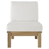 Marina Outdoor Patio Teak Chair - Armless, Natural/White - EEI-1150-NAT-WHI-SET