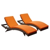 Peer Outdoor Patio Chaise Lounge (Set of 2) - EEI-1172-BRN