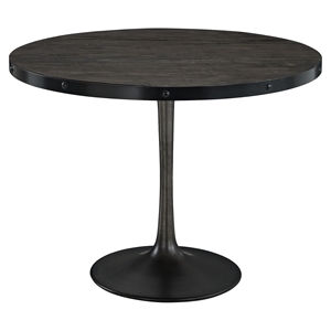 Drive Wood Top Dining Table - Round, Pedestal, Black 