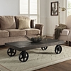 Garrison Wood Top Coffee Table - Rectangle, Casters, Black - EEI-1206-BLK