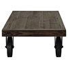 Garrison Wood Top Coffee Table - Rectangle, Casters, Brown - EEI-1206-BRN