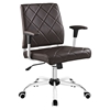 Lattice Leatherette Office Chair - Adjustable Height, Swivel, Armrest - EEI-1247