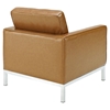 Loft Leather Armchair - Tan, Tufted - EEI-183-TAN