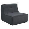 Align Upholstered Armless Chair and Ottoman Set - Charcoal - EEI-1290-CHA