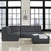 Align 4 Pieces Upholstered Sectional Sofa Set - Charcoal - EEI-1289-CHA