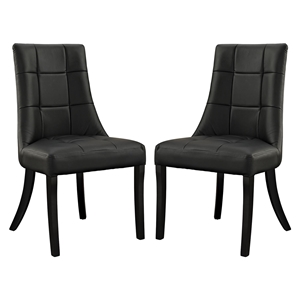 Noblesse Leatherette Dining Chair - Black (Set of 2) 