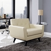 Engage Bonded Leather Armchair - Tufted, Beige - EEI-1336-BEI