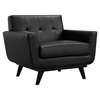 Engage Tufted Leather Armchair - Black (Set of 2) - EEI-1665-BLK-SET