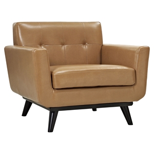 Engage Bonded Leather Armchair - Tufted, Tan 