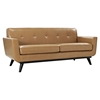 Engage Bonded Leather Loveseat - Tufted, Tan - EEI-1337-TAN